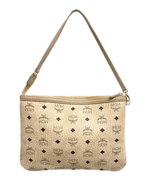 MCM（エムシーエム）MCM (エムシーエム) ショルダー付クラッチバッグ ベージュの古着・服飾アイテム