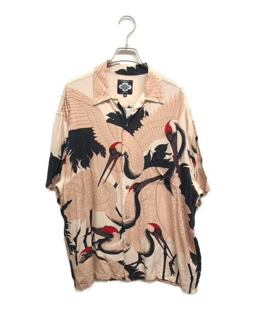 BUDSPOOL（バッズプール）BUDSPOOL (バッズプール) GAKKIN (ガッキン) 赤目鶴 HAWAIIANSHIRT OFF WHITE サイズ:XLの古着・服飾アイテム