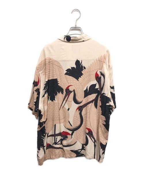 BUDSPOOL（バッズプール）BUDSPOOL (バッズプール) GAKKIN (ガッキン) 赤目鶴 HAWAIIANSHIRT OFF WHITE サイズ:XLの古着・服飾アイテム