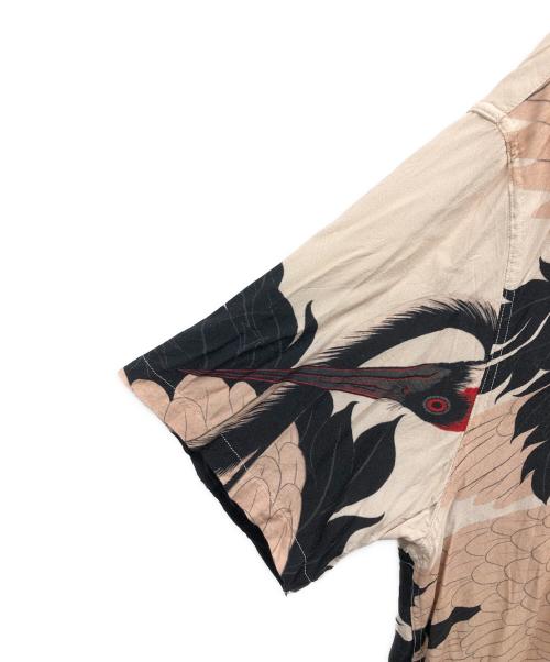 BUDSPOOL（バッズプール）BUDSPOOL (バッズプール) GAKKIN (ガッキン) 赤目鶴 HAWAIIANSHIRT OFF WHITE サイズ:XLの古着・服飾アイテム