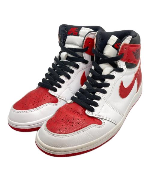 NIKE（ナイキ）NIKE (ナイキ) AIR JORDAN 1 RETRO HIGH OG ハイカットスニーカー WHITE/UNIVERSITY RED-BLACK サイズ:US9の古着・服飾アイテム