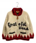CANADIAN SWEATER×GRATEFUL DEADカナディアンセーター×グレイトフル・デッド）の古着「カウチンニットカーディガン」｜アイボリー