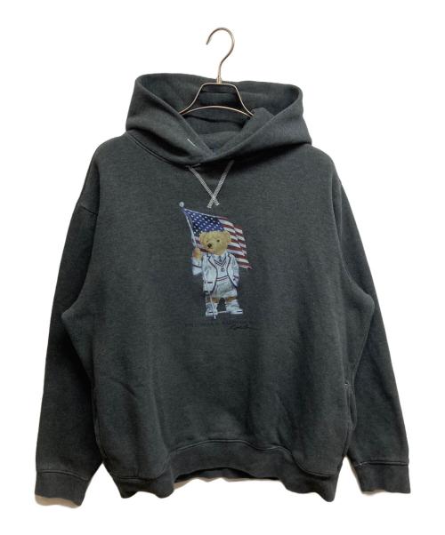 POLO RALPH LAUREN（ポロ・ラルフローレン）POLO RALPH LAUREN (ポロ・ラルフローレン) ポロベア プリントパーカー グレー サイズ:XLの古着・服飾アイテム