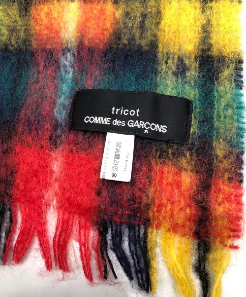 tricot COMME des GARCONS（トリココムデギャルソン）tricot COMME des GARCONS (トリココムデギャルソン) チェックマフラー レッドの古着・服飾アイテム
