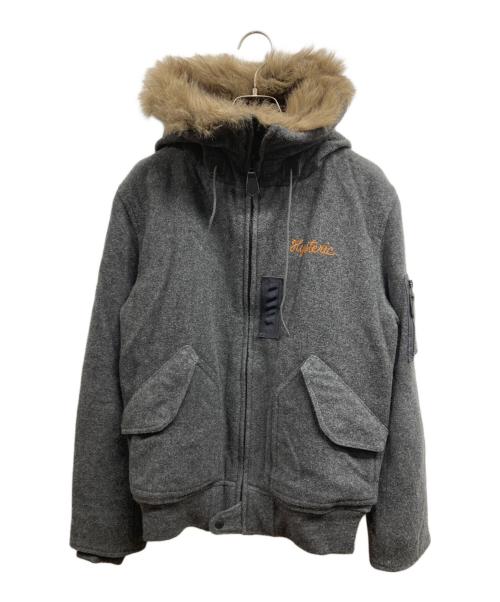 Hysteric Glamour（ヒステリックグラマー）Hysteric Glamour (ヒステリックグラマー) ウール ナイロン N-2B フライト ジャケット グレー サイズ:Lの古着・服飾アイテム