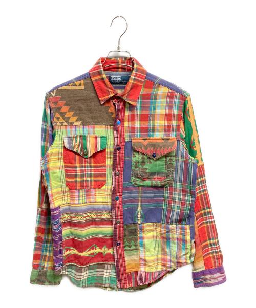 POLO RALPH LAUREN（ポロ・ラルフローレン）POLO RALPH LAUREN (ポロ・ラルフローレン) パッチワークシャツ レッド サイズ:Mの古着・服飾アイテム