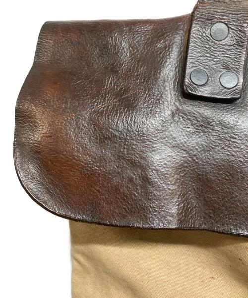 RRL（ダブルアールエル）RRL (ダブルアールエル) レザーキャンバスショルダーバッグ ベージュ×ブラウンの古着・服飾アイテム