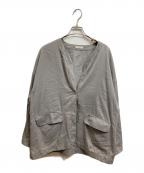 DES PRESデ プレ）の古着「コットンシルクタイプライター ノーカラージャケット」｜グレー