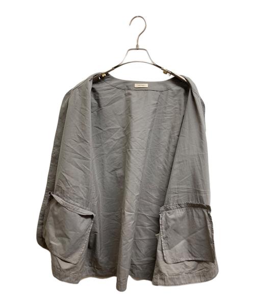 DES PRES（デ プレ）DES PRES (デ プレ) コットンシルクタイプライター ノーカラージャケット グレー サイズ:36の古着・服飾アイテム