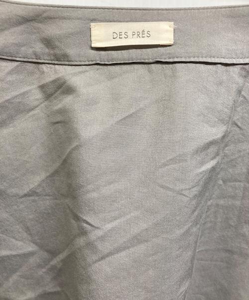 DES PRES（デ プレ）DES PRES (デ プレ) コットンシルクタイプライター ノーカラージャケット グレー サイズ:36の古着・服飾アイテム