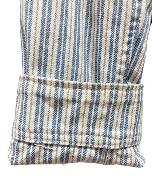 stussy（ステューシー）stussy (ステューシー) Stripe Garage JACKET ブルー×ホワイト サイズ:Lの古着・服飾アイテム