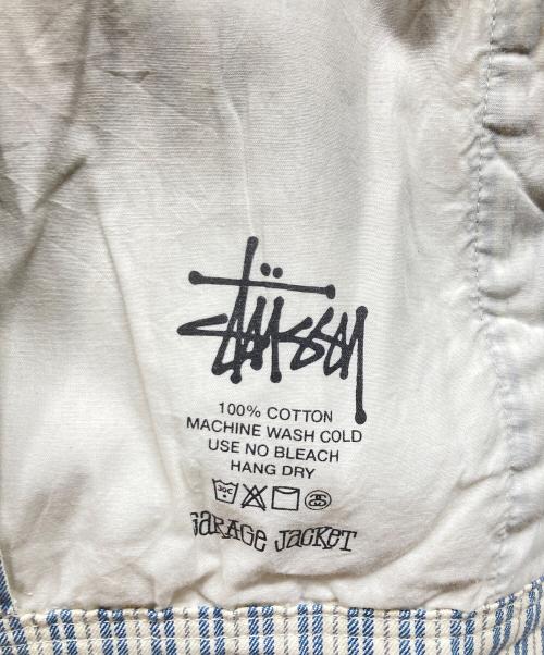 stussy（ステューシー）stussy (ステューシー) Stripe Garage JACKET ブルー×ホワイト サイズ:Lの古着・服飾アイテム