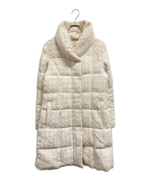 ANAYI（アナイ）ANAYI (アナイ) ツイードダウンコート アイボリー サイズ:36の古着・服飾アイテム