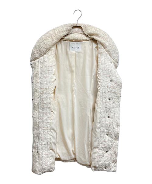 ANAYI（アナイ）ANAYI (アナイ) ツイードダウンコート アイボリー サイズ:36の古着・服飾アイテム