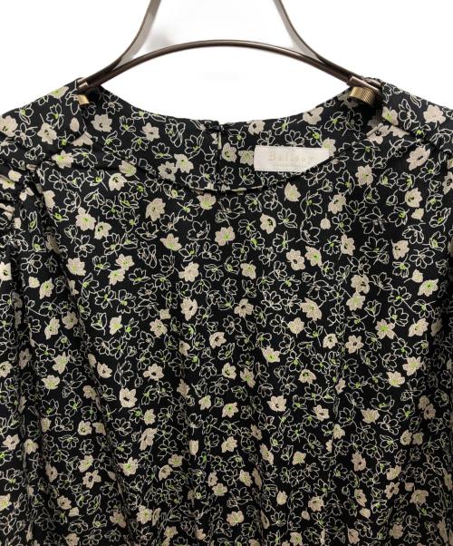 BALLSEY（ボールジィ）BALLSEY (ボールジィ) レジェフラワープリント ギャザートップワンピース ブラック サイズ:36の古着・服飾アイテム