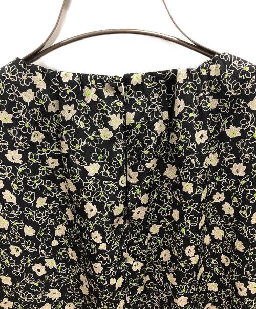 BALLSEY（ボールジィ）BALLSEY (ボールジィ) レジェフラワープリント ギャザートップワンピース ブラック サイズ:36の古着・服飾アイテム