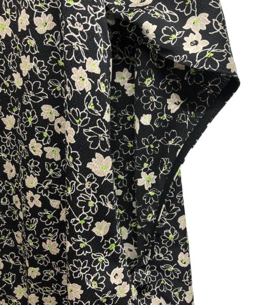 BALLSEY（ボールジィ）BALLSEY (ボールジィ) レジェフラワープリント ギャザートップワンピース ブラック サイズ:36の古着・服飾アイテム
