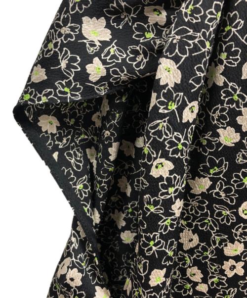 BALLSEY（ボールジィ）BALLSEY (ボールジィ) レジェフラワープリント ギャザートップワンピース ブラック サイズ:36の古着・服飾アイテム