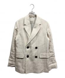 'S Max Mara（エスマックスマーラ）の古着「リネン コットン ダブルブレストジャケット」｜アイボリー