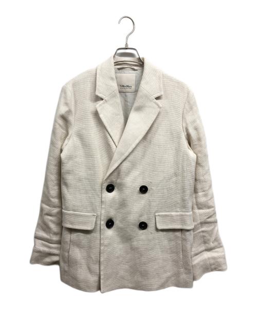 'S Max Mara（エスマックスマーラ）'S Max Mara (エスマックスマーラ) リネン コットン ダブルブレストジャケット アイボリー サイズ:42の古着・服飾アイテム