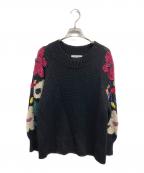 BEARDSLEYビアズリー）の古着「袖ジャガードニット」｜ブラック