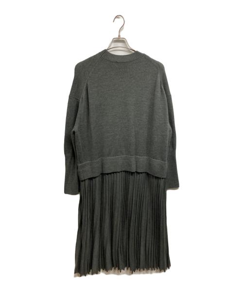 Curensology（カレンソロジー）Curensology (カレンソロジー) プリーツドッキングワンピース グレー サイズ:36の古着・服飾アイテム