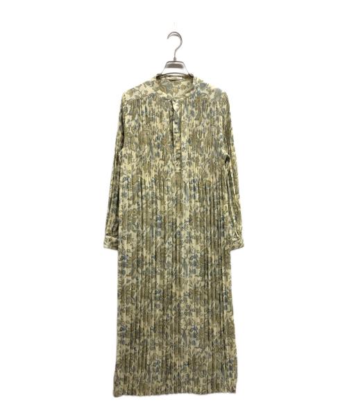SOULEIADO（ソレイアード）SOULEIADO (ソレイアード) ポリエステルプリント プリーツワンピース イエロー サイズ:36の古着・服飾アイテム