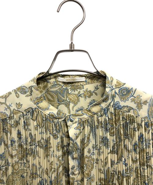 SOULEIADO（ソレイアード）SOULEIADO (ソレイアード) ポリエステルプリント プリーツワンピース イエロー サイズ:36の古着・服飾アイテム