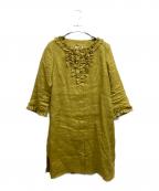 'S Max Maraエスマックスマーラ）の古着「リネンブラウスワンピース」｜イエロー