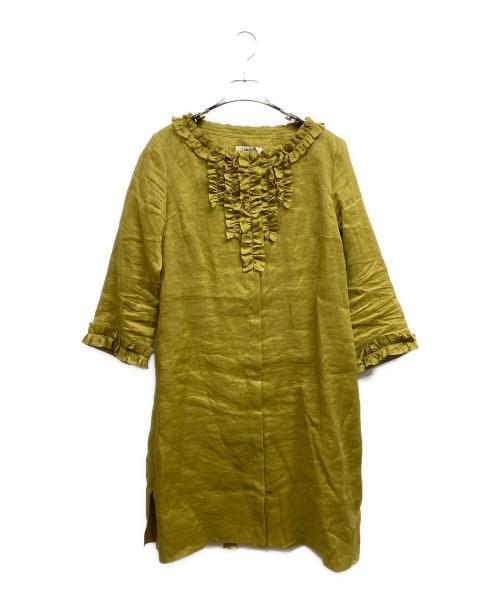 'S Max Mara（エスマックスマーラ）'S Max Mara (エスマックスマーラ) リネンブラウスワンピース イエロー サイズ:38の古着・服飾アイテム