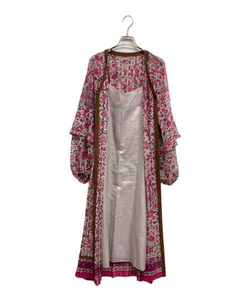 MUVEIL（ミュベール）MUVEIL (ミュベール) プリーツワンピース ピンク サイズ:Freeの古着・服飾アイテム