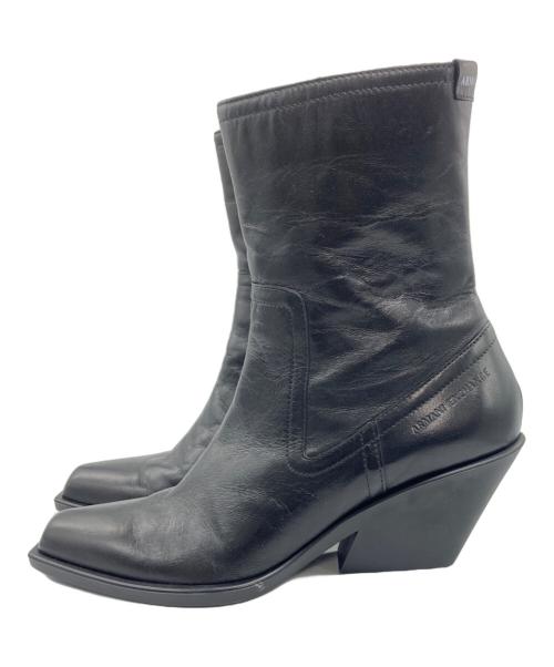 ARMANI EXCHANGE（アルマーニ エクスチェンジ）ARMANI EXCHANGE (アルマーニ エクスチェンジ) ヒールブーツ ブラック サイズ:37 未使用品の古着・服飾アイテム