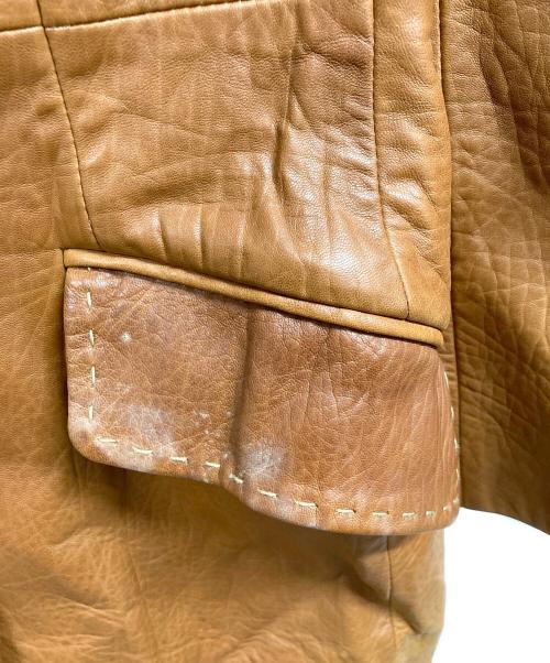 DOLCE & GABBANA（ドルチェ＆ガッバーナ）DOLCE & GABBANA (ドルチェ＆ガッバーナ) レザーコート ブラウン サイズ:46の古着・服飾アイテム