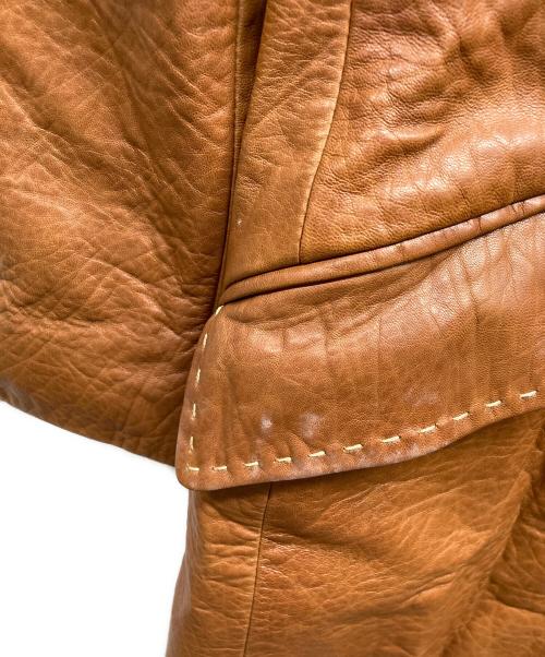 DOLCE & GABBANA（ドルチェ＆ガッバーナ）DOLCE & GABBANA (ドルチェ＆ガッバーナ) レザーコート ブラウン サイズ:46の古着・服飾アイテム