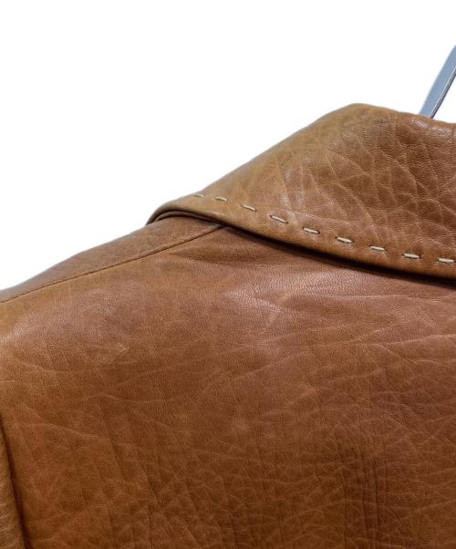 DOLCE & GABBANA（ドルチェ＆ガッバーナ）DOLCE & GABBANA (ドルチェ＆ガッバーナ) レザーコート ブラウン サイズ:46の古着・服飾アイテム