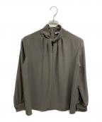 theory luxeセオリーリュクス）の古着「ツイストロールカラーブラウス」｜グレー