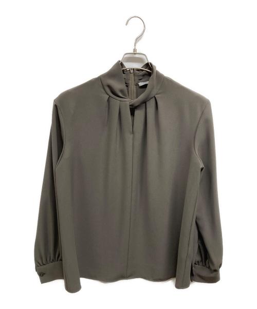 theory luxe（セオリーリュクス）theory luxe (セオリーリュクス) ツイストロールカラーブラウス グレー サイズ:38の古着・服飾アイテム