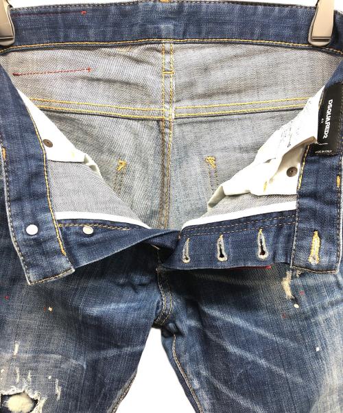 DSQUARED2（ディースクエアード）DSQUARED2 (ディースクエアード) ダメージスキニージーンズ インディゴ サイズ:42の古着・服飾アイテム