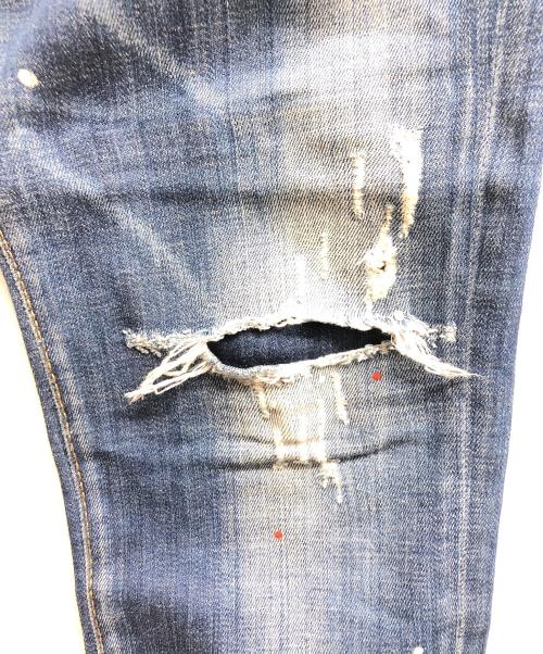 DSQUARED2（ディースクエアード）DSQUARED2 (ディースクエアード) ダメージスキニージーンズ インディゴ サイズ:42の古着・服飾アイテム