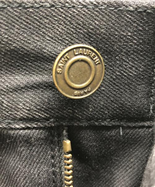 Saint Laurent Paris（サンローランパリ）Saint Laurent Paris (サンローランパリ) デストロイクラッシュストレッチスキニーデニムパンツ ブラック サイズ:28の古着・服飾アイテム