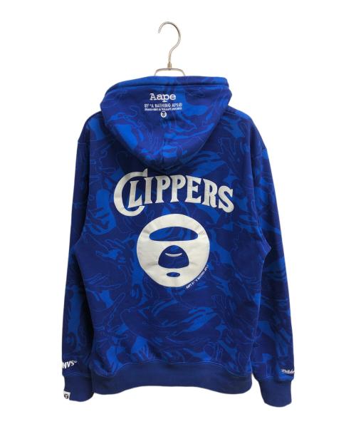 A BATHING APE（ア ベイシング エイプ）A BATHING APE (ア ベイシング エイプ) コラボパーカー ブルー サイズ:Lの古着・服飾アイテム