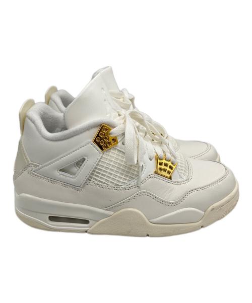 NIKE（ナイキ）NIKE (ナイキ) WMNS AIR JORDAN 4 RETRO ホワイト×ゴールド サイズ:UK4.5の古着・服飾アイテム