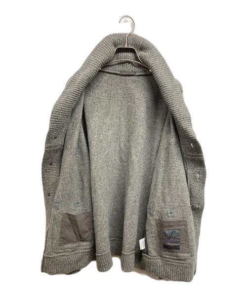 PAPAS（パパス）PAPAS (パパス) ショールカラーカーディガン グレー サイズ:Lの古着・服飾アイテム