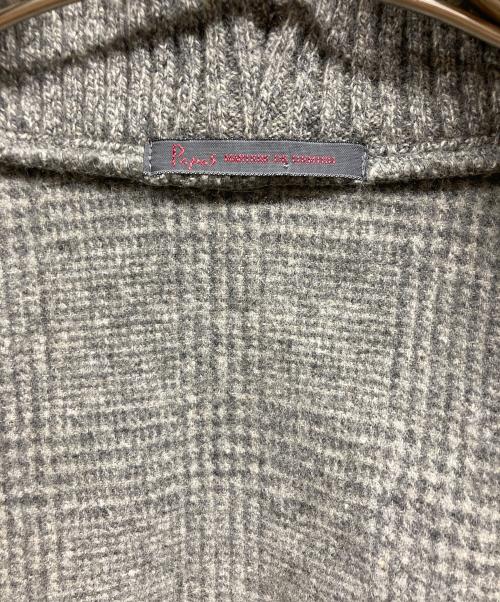 PAPAS（パパス）PAPAS (パパス) ショールカラーカーディガン グレー サイズ:Lの古着・服飾アイテム