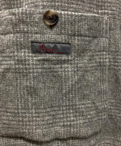 PAPAS（パパス）PAPAS (パパス) ショールカラーカーディガン グレー サイズ:Lの古着・服飾アイテム