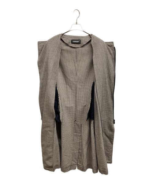 UNDERCOVER（アンダーカバー）UNDERCOVER (アンダーカバー) サイドジップロングコート ベージュ×ブラック サイズ:1の古着・服飾アイテム