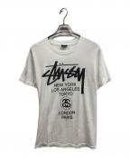 stussyステューシー）の古着「ワールドツアーtシャツ/stussyTシャツ」｜ホワイト