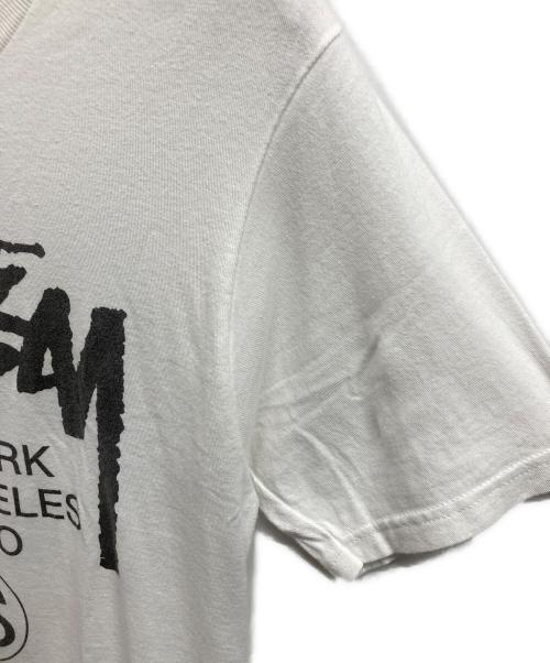 stussy（ステューシー）stussy (ステューシー) ワールドツアーtシャツ/stussyTシャツ ホワイト サイズ:Sの古着・服飾アイテム