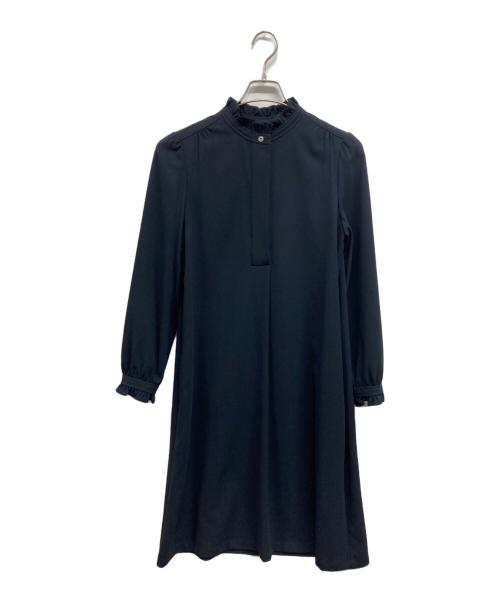 A.P.C.（アーペーセー）A.P.C. (アーペーセー) フリルネックワンピース ネイビー サイズ:38の古着・服飾アイテム