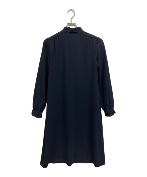 A.P.C.（アーペーセー）A.P.C. (アーペーセー) フリルネックワンピース ネイビー サイズ:38の古着・服飾アイテム